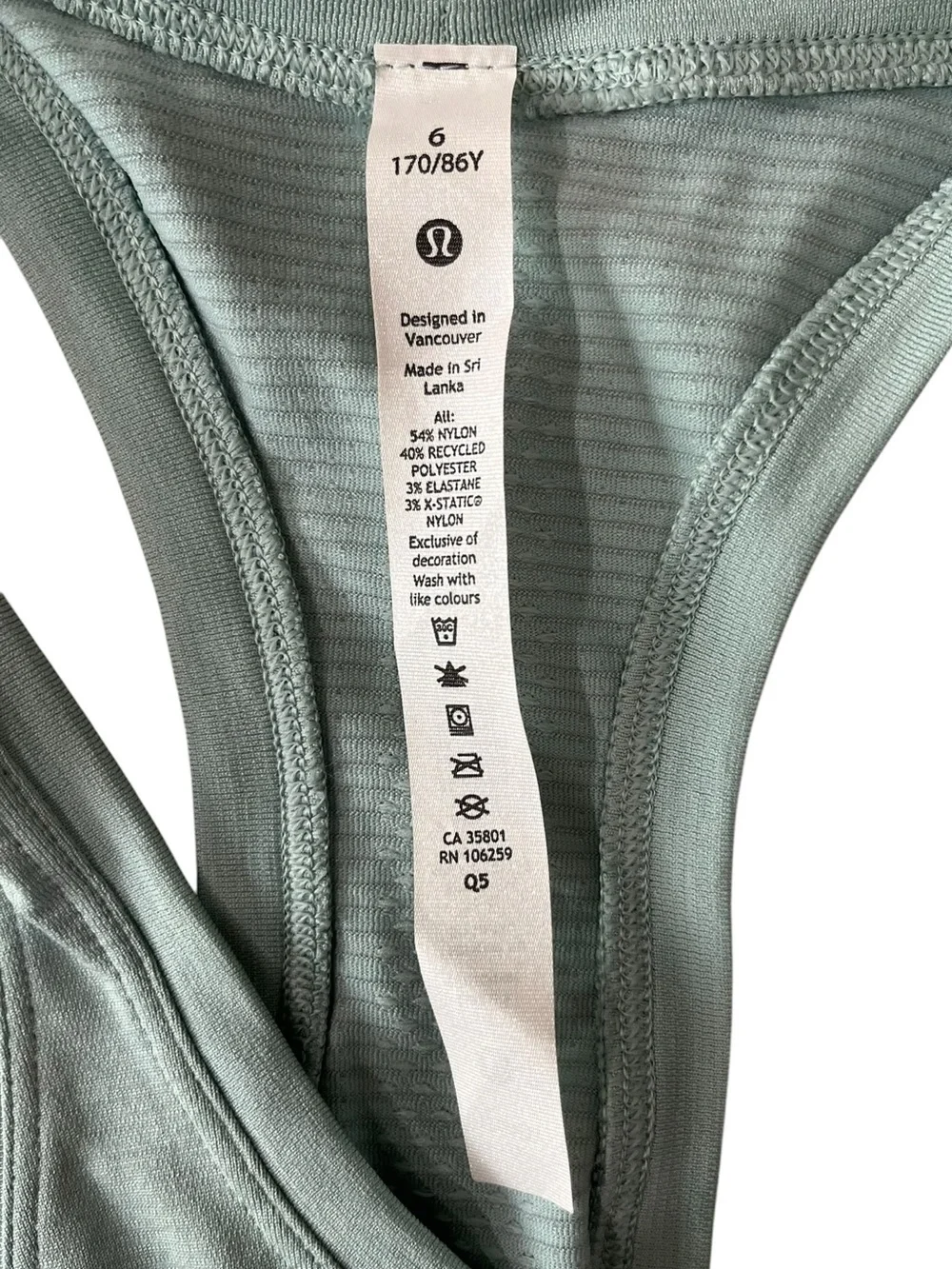 lululemon athletica Seafoam Green Racerback Tank